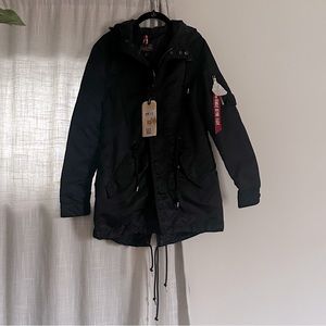 NWT Alpha Industries Nylon Fishtail Mod Women's Coat Black